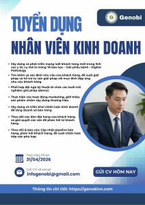 Genobi tuyển dụng nhân viên kinh doanh tháng 4/2026