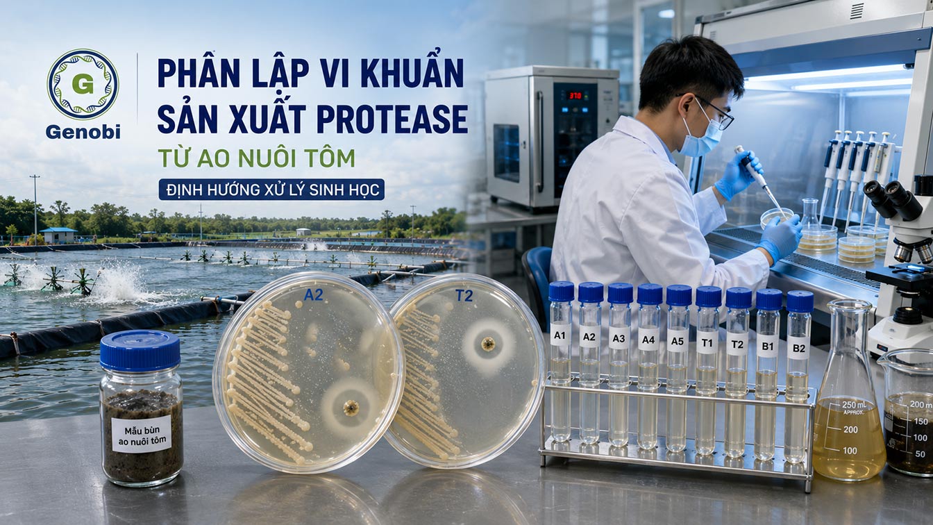 Phân lập vi khuẩn sản xuất Protease từ ao nuôi tôm định hướng xử lý sinh học